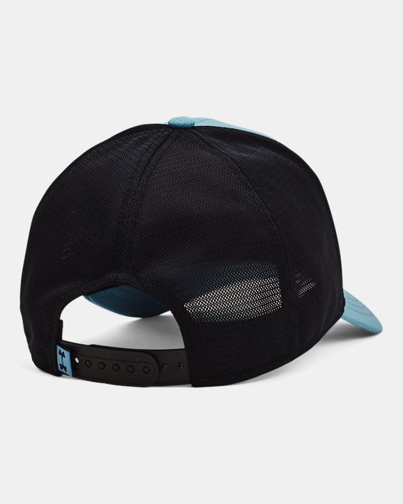 Men's Project Rock Trucker Hat, Blue, pdpMainDesktop image number 1